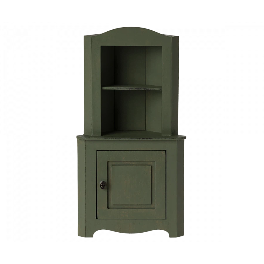 Green corner store cabinet