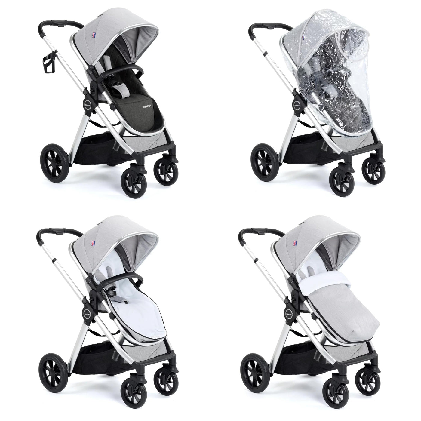 Memore V2 Travel System 13 Piece Pecan i-Size – Silver-Travel System-Babymore-Yes Bebe