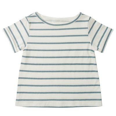 Blue Stripe Summer T-Shirt-Tops & Tees-Dotty Dungarees Ltd-Yes Bebe