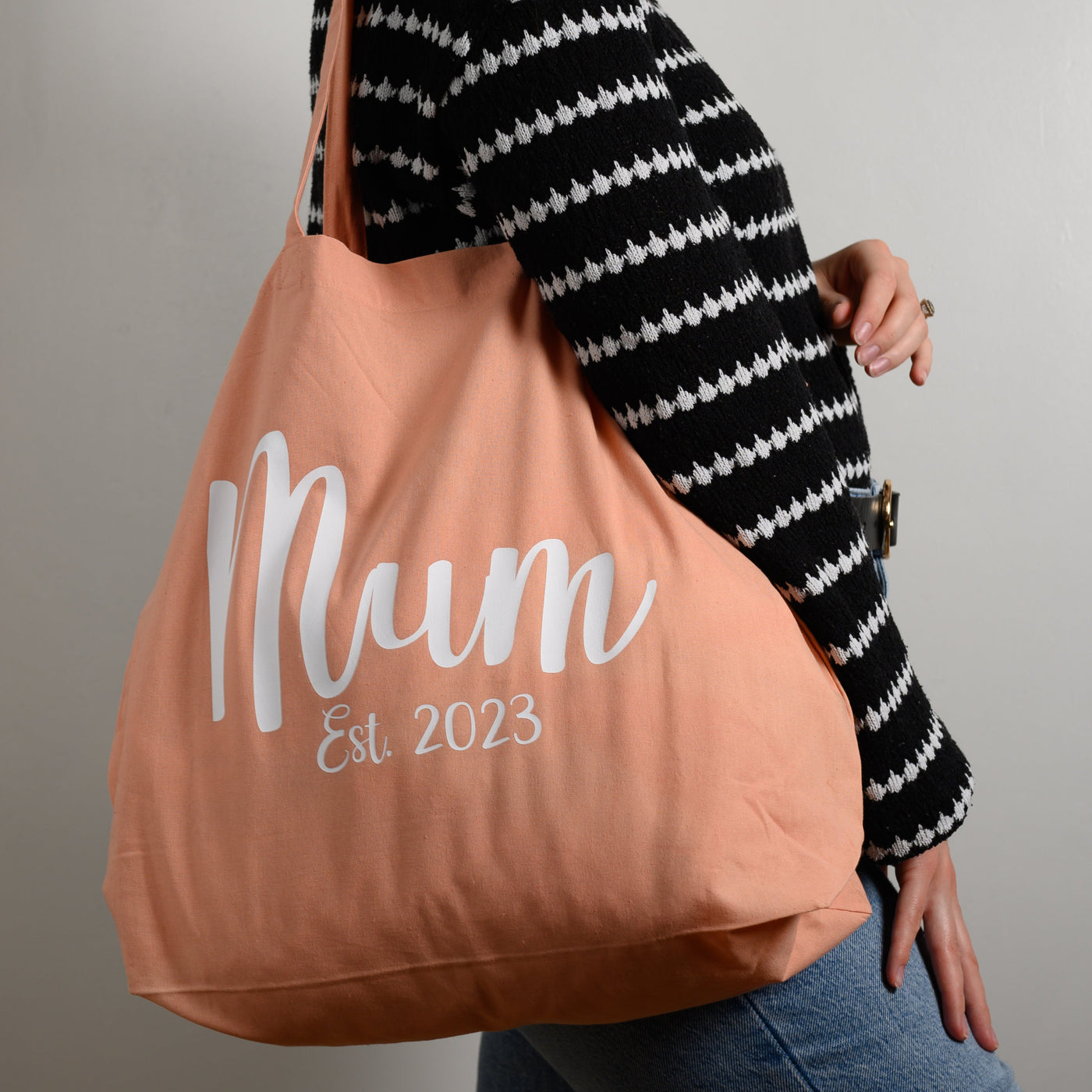 Mum Est Tote Bag-Shopping Totes-Fred & Noah-Blush-Yes Bebe