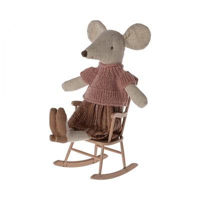 Mouse Dark Powder Rocking Chair-Dollhouse Accessories-Maileg-Yes Bebe