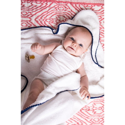 Bamboo Cotton Pom Pom Hooded Towel-Towels-Malabar Baby-Yes Bebe