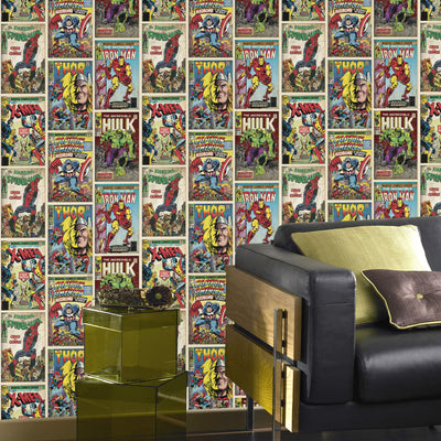 Kids at Home Wallpaper Marvel Action Heroes-Noordwand-Yes Bebe