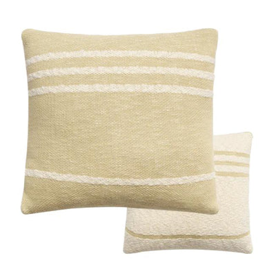 Knitted Cushion Duetto Olive - Natural