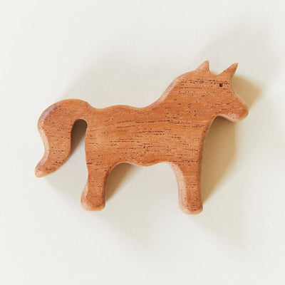 Wooden Unicorn Figure-Wooden Figures-Sarah’s Silks-Mahogany-Yes Bebe