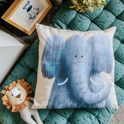 Safari Elephant Nursery Cushion Cover-Tigercub Prints-Regular-Yes Bebe