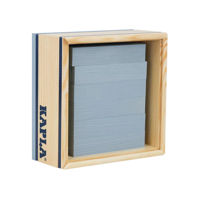 Kapla 40 Coloured Wooden Construction Blocks in a Square Box - Grey