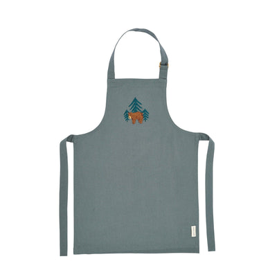 Embroidered Kid's Apron - Forest Bear