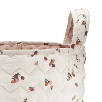 Quilted Storage Basket- Large - Peaches
