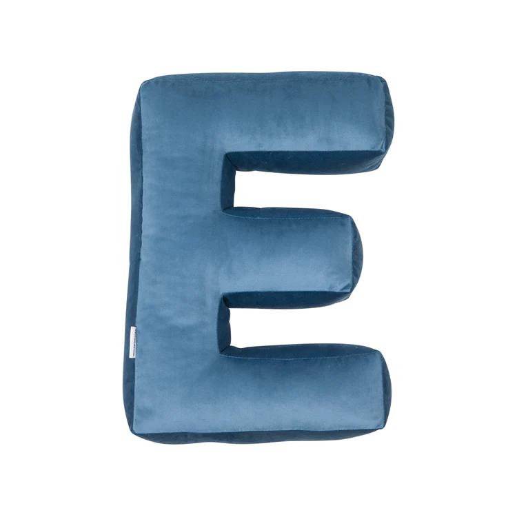 Velvet Letter Cushion - Blue
