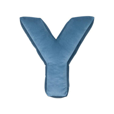 Velvet Letter Cushion - Blue