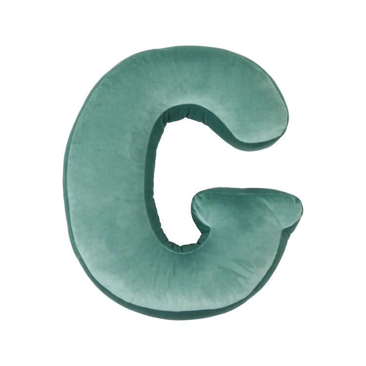 Velvet Letter Cushion - Mint