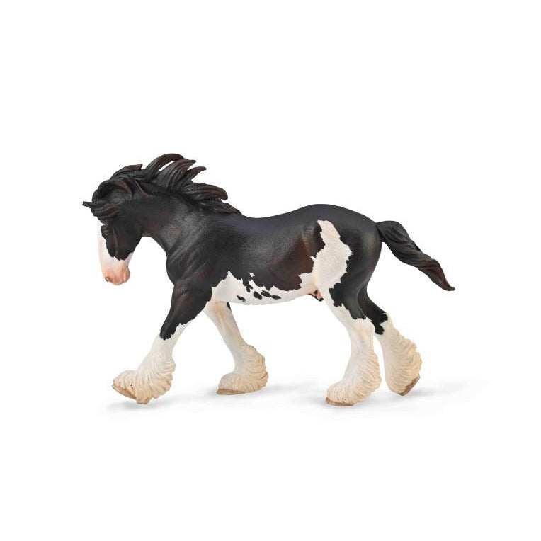 Clydesdale Stallion - Black Sabino Horse Figure