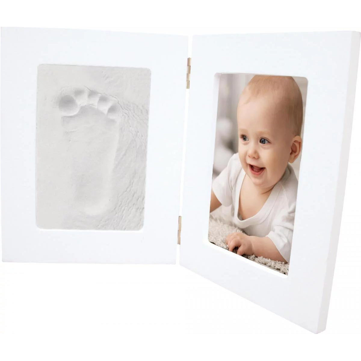 Happy Hands Double Frame White Handprint Gift Set