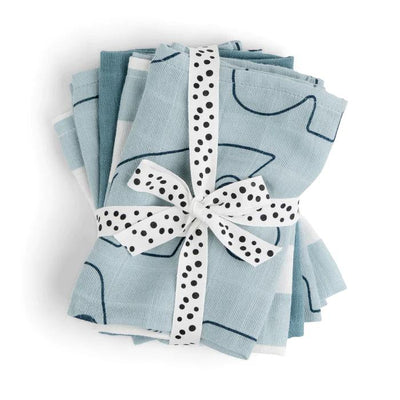 Cloth Wipes GOTS Cotton 5 Pack - Deer Friends - Blue-Reusable Wipes-Done By Deer-Yes Bebe