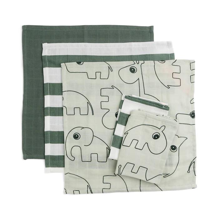 Cloth Wipes GOTS Cotton 5 Pack - Deer Friends - Green-Reusable Wipes-Done By Deer-Yes Bebe