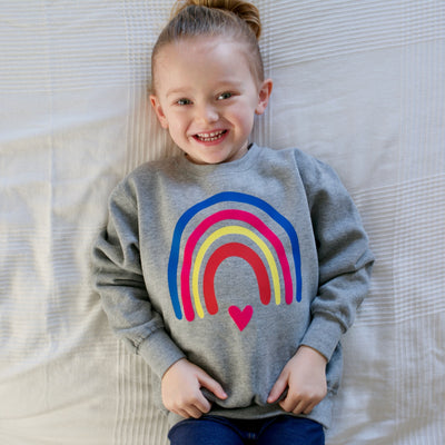 Adult & Child Grey Neon Rainbow Sweater-Jumpers (Child & Adult)-Fred & Noah-Yes Bebe