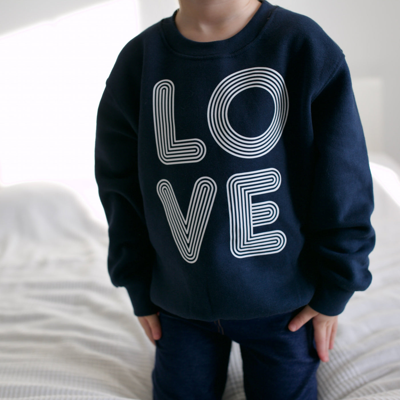 Adult & Child Navy Love Sweater-Jumpers (Child & Adult)-Fred & Noah-Yes Bebe