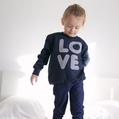 Adult & Child Navy Love Sweater-Jumpers (Child & Adult)-Fred & Noah-Yes Bebe