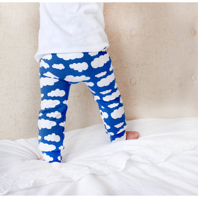 Blue Cloud Print Baby Leggings 0-6 Years-Leggings-Fred & Noah-Yes Bebe