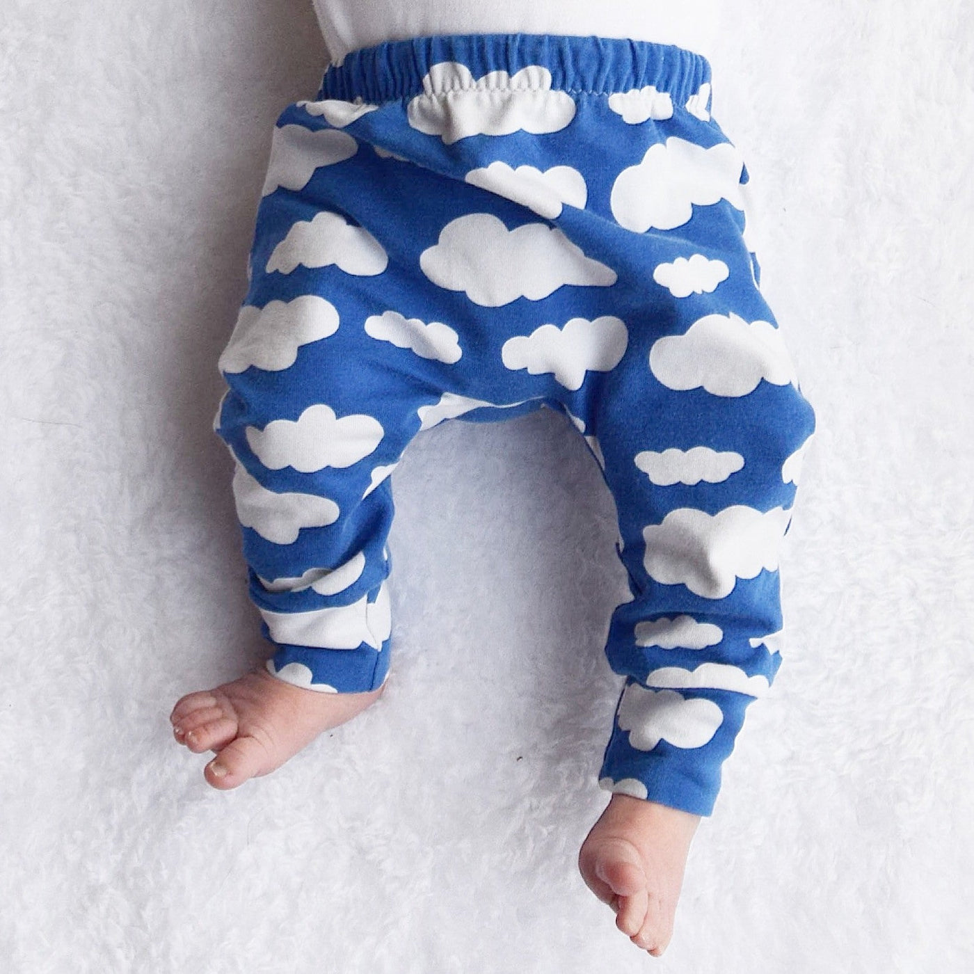 Blue Cloud Print Baby Leggings 0-6 Years-Leggings-Fred & Noah-Yes Bebe