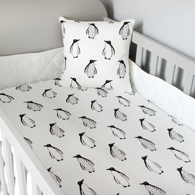 Penguin Fitted Cot Sheet-Fred & Noah-Yes Bebe