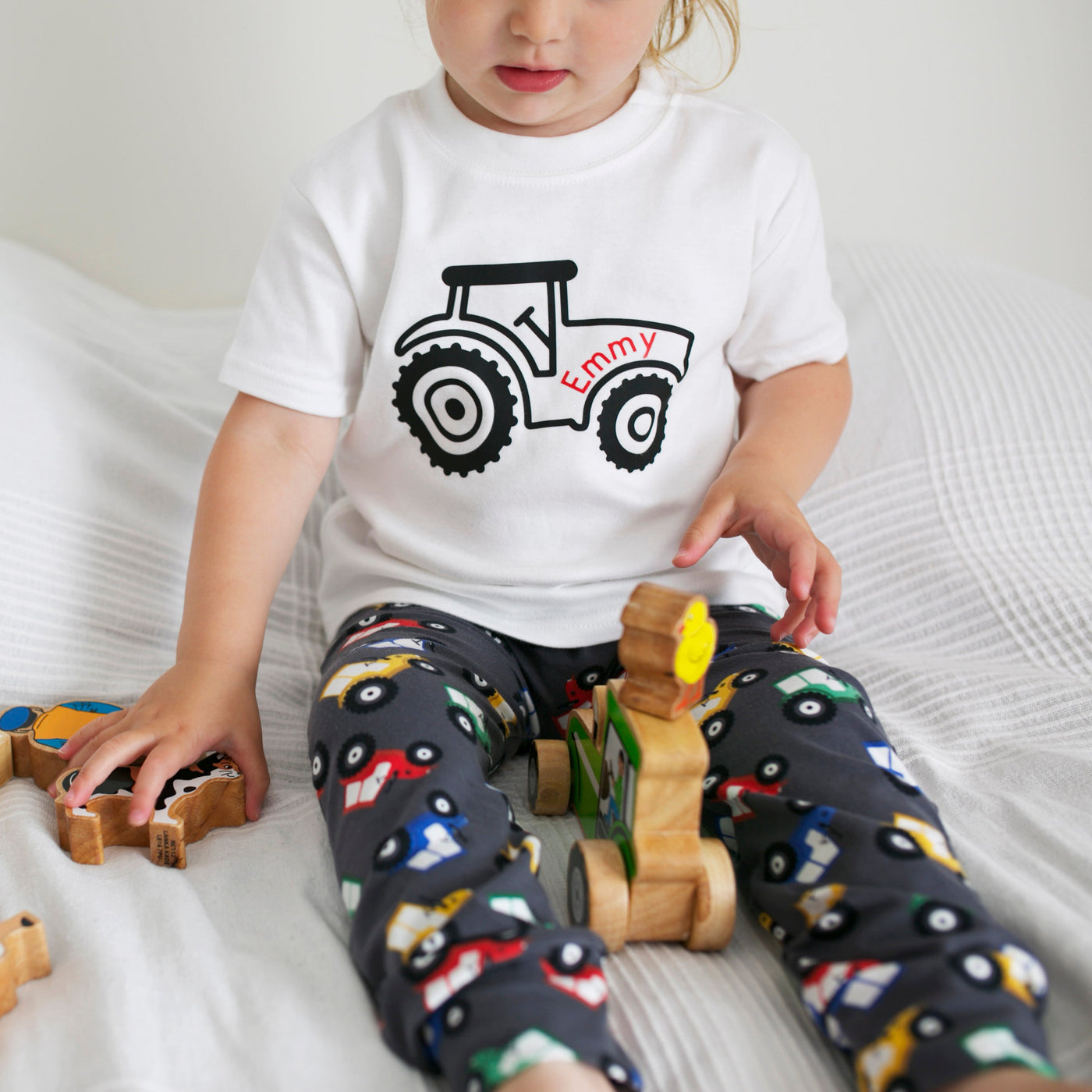 Personalised Tractor Print T Shirt / Sweater-Fred & Noah-Yes Bebe
