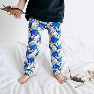 Rainbow Dino Print Baby Leggings 0-6 Years-Fred & Noah-Yes Bebe