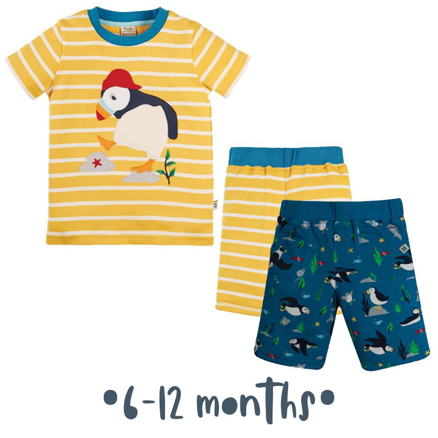 Frugi Bundle - National Trust Sid T-Shirt & Reversible Shorts (6-12 months)
