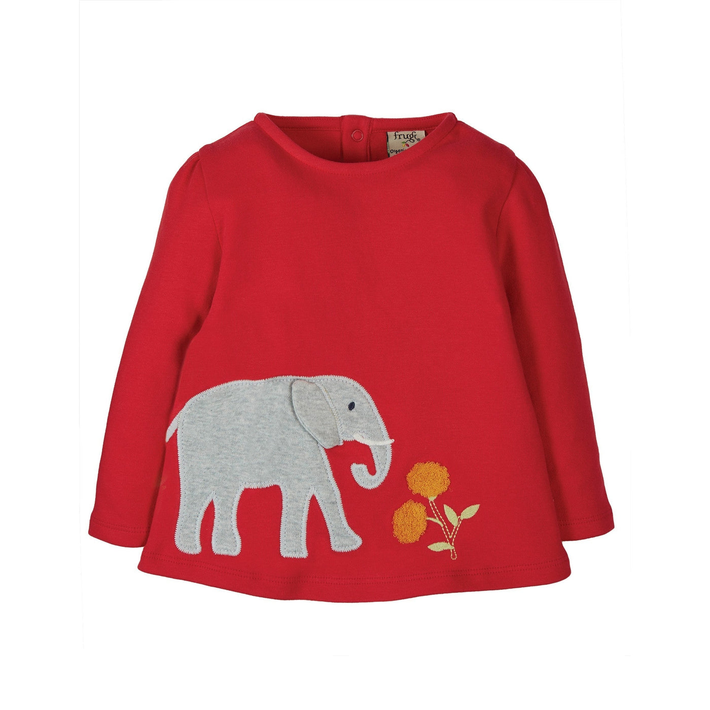 Connie Applique Top - True Red-Elephant by Frugi