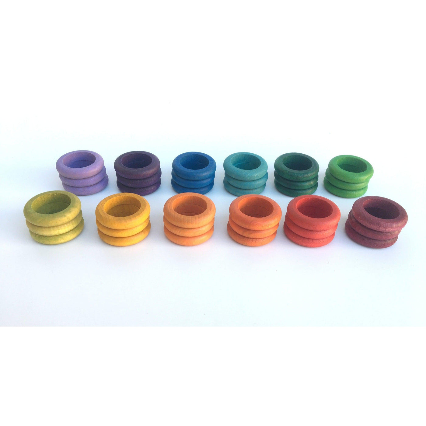 36 Grapat Rainbow Rings in 12 Colours