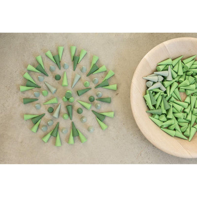 Grapat Green Cones Loose Parts Mandala Pieces