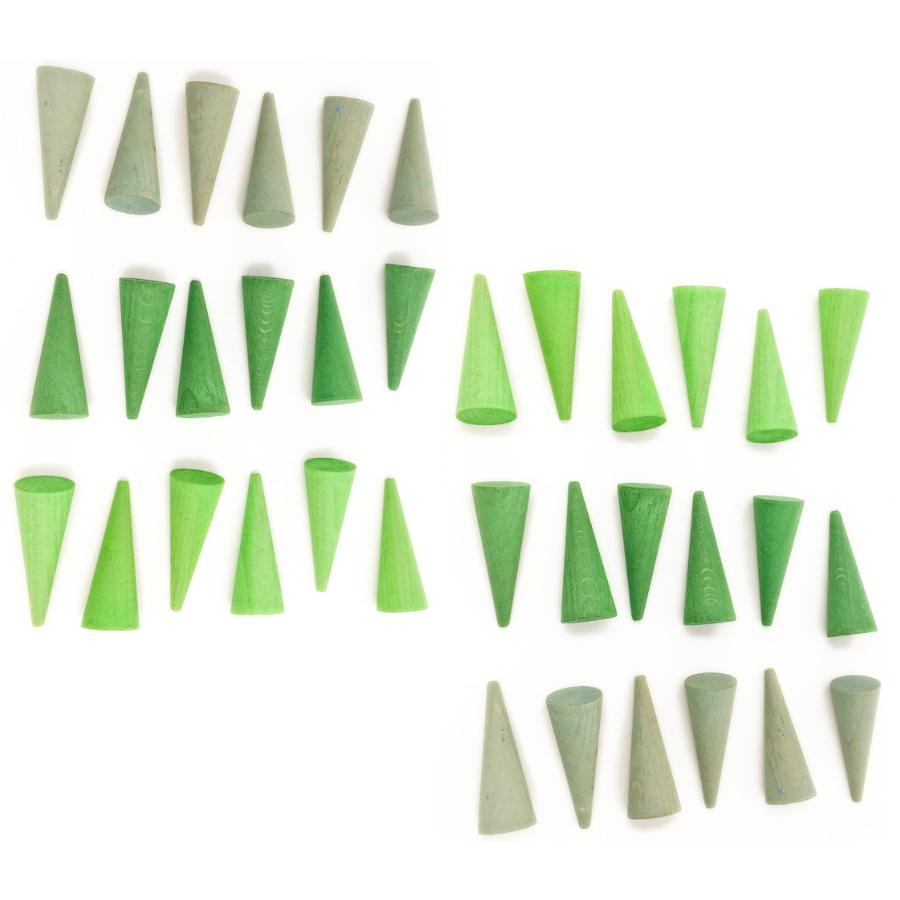 Grapat Green Cones Loose Parts Mandala Pieces