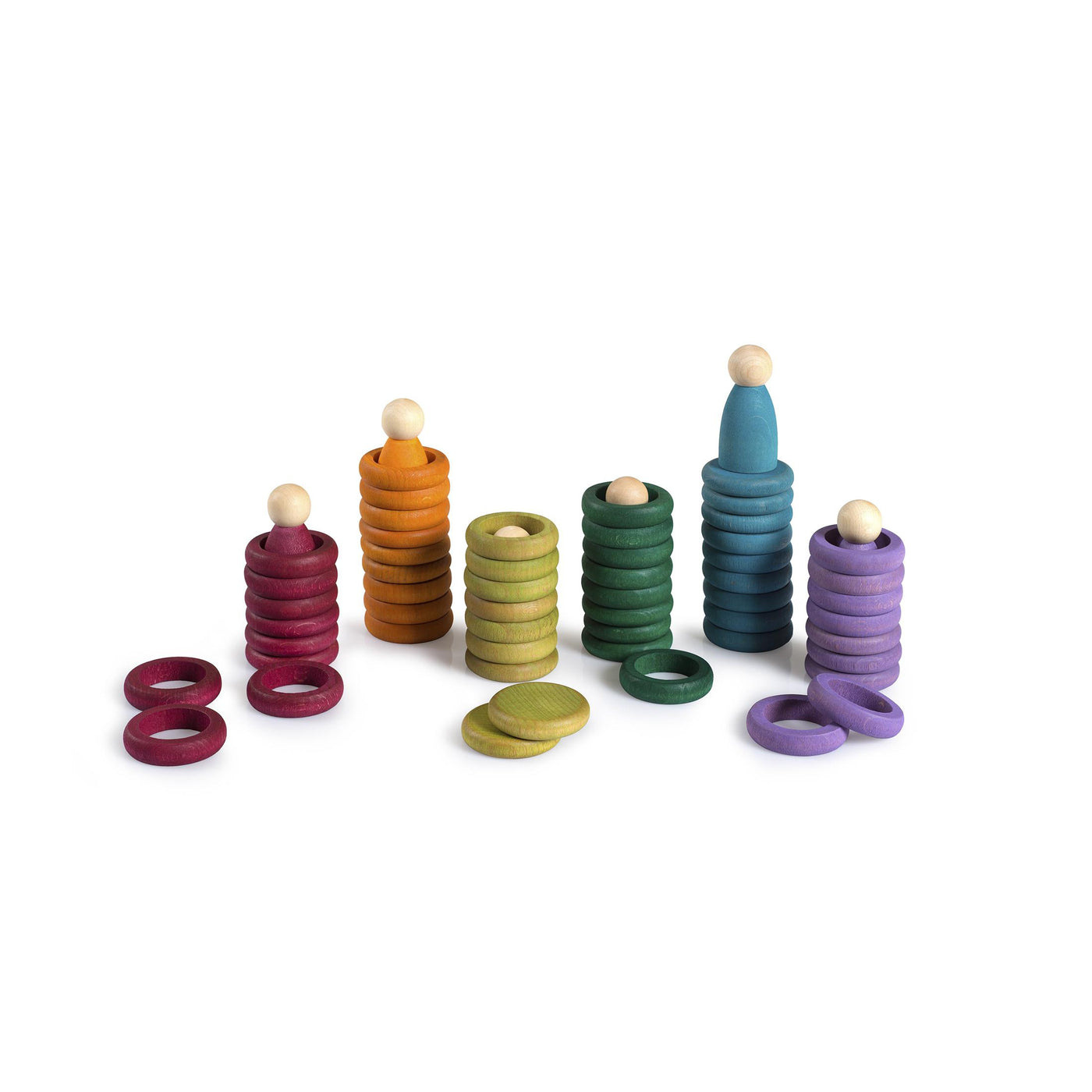 Nins, Rings & Coins Natural Secondary Coloured Wooden Loose Parts