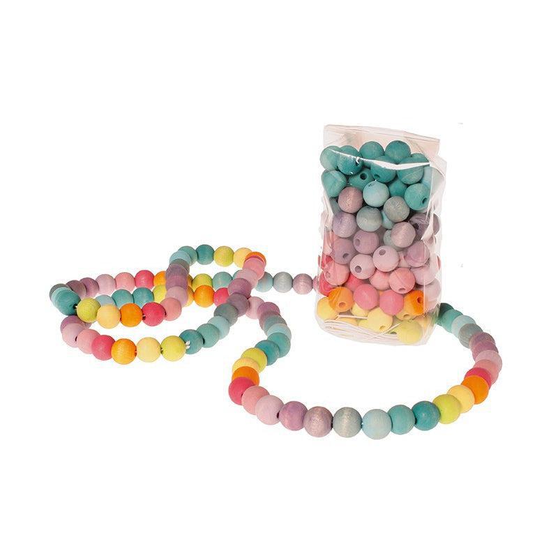 120 Small Pastel Wooden Beads-Grimm's-Yes Bebe