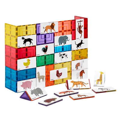 Learn & Grow Magnetic Tile Topper - Duo Animal Puzzle Pack (-Learn and Grow Toys-Yes Bebe