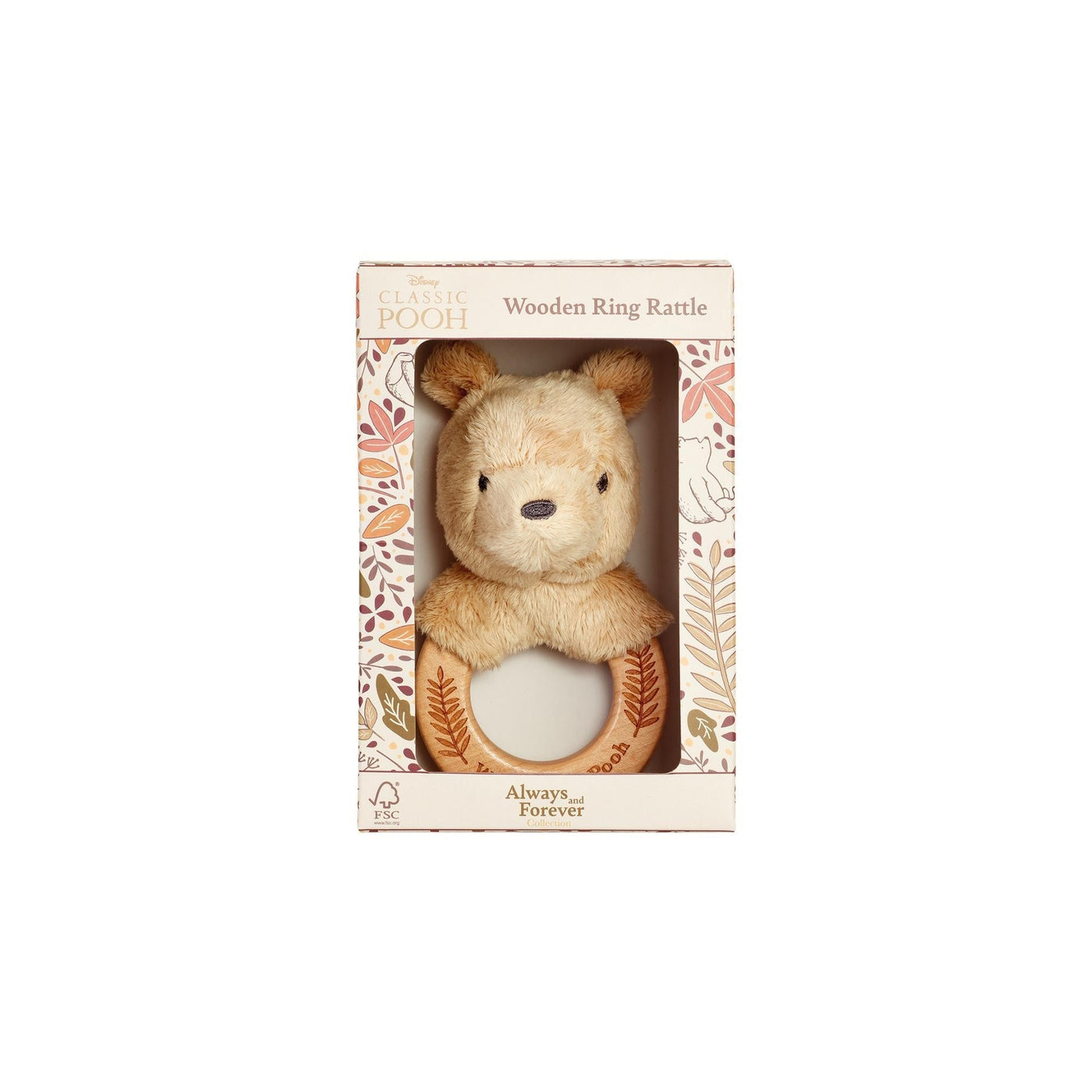 Disney Winnie the Pooh Always & Forever Wooden Ring Rattle