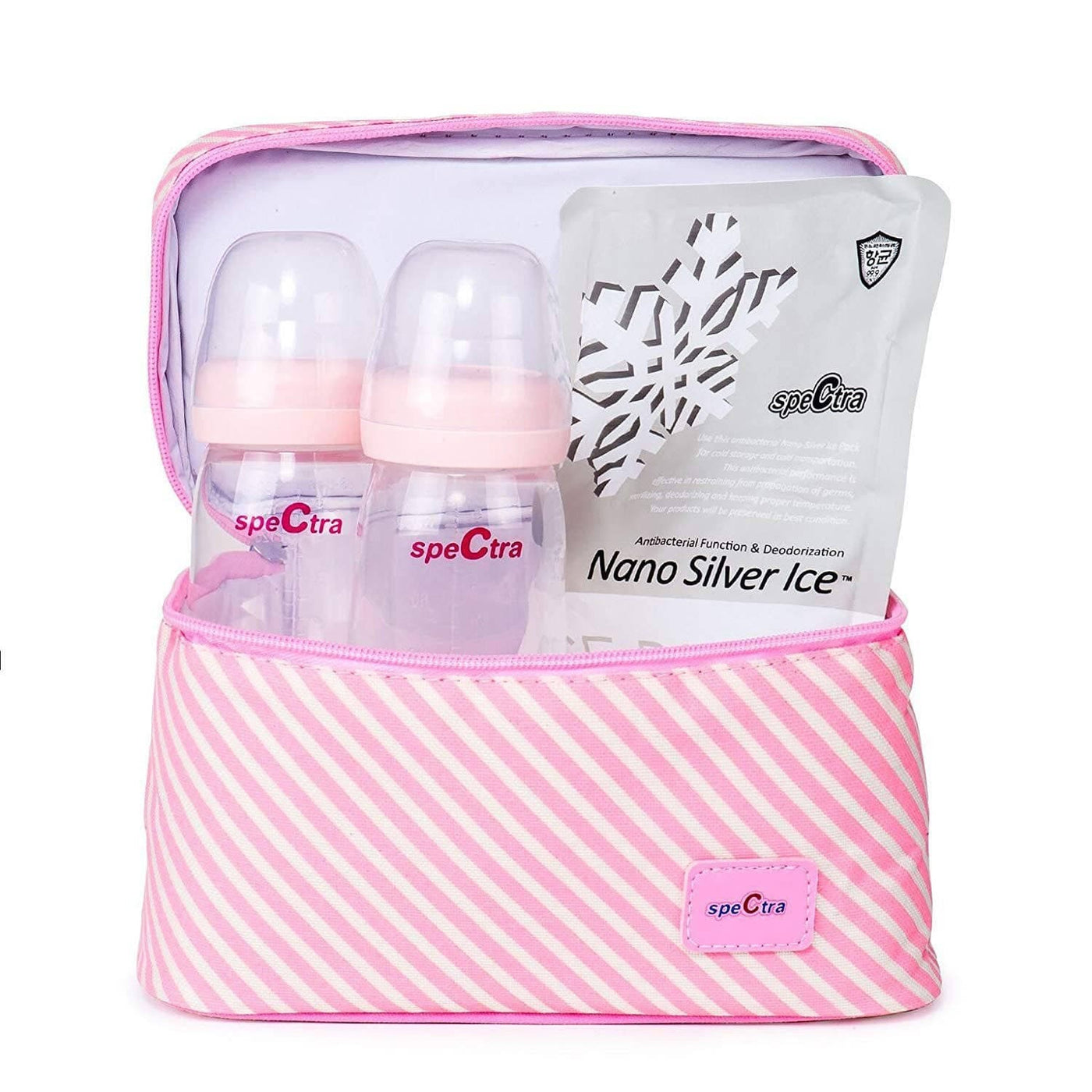 Pink Cooler with Ice Pack and Two Bottles-Spectra Baby-Yes Bebe