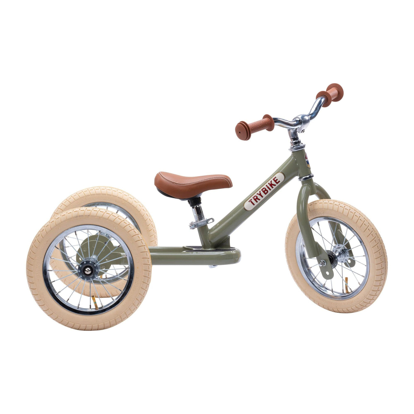Steel 2-in-1 Balance Bike/Trike - Vintage Green-Balance Bikes, Trikes, and Ride-On Cars-Trybike-Yes Bebe