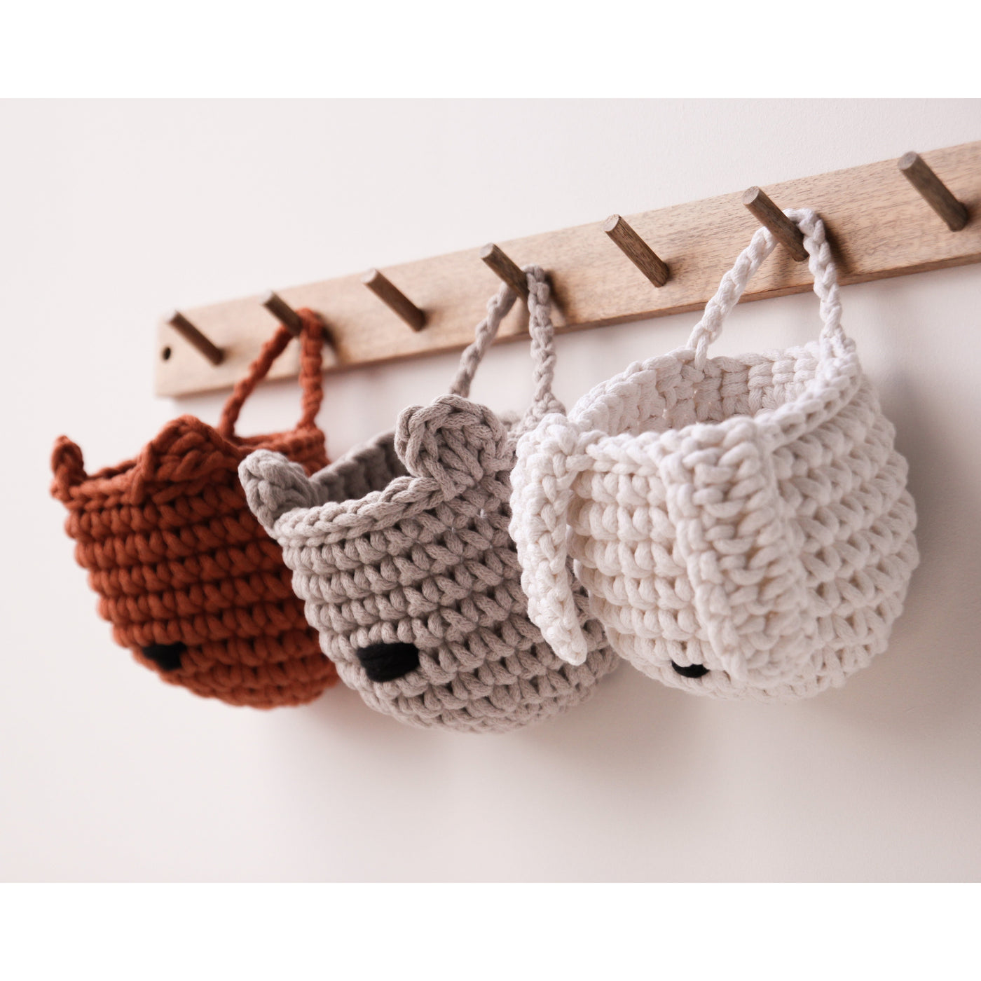 Crochet Bunny Basket | Marl Mint