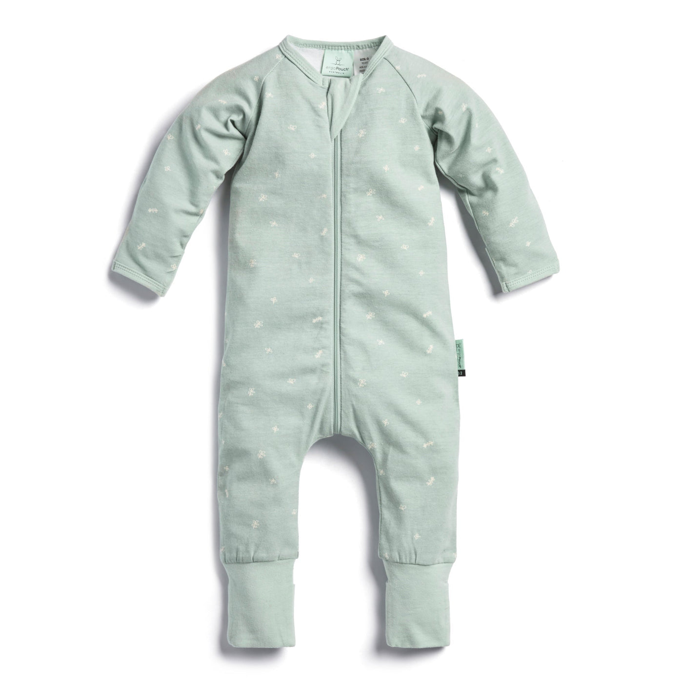 ErgoPouch - Layers Long Sleeve Babygrow - Sage - 0.2 TOG
