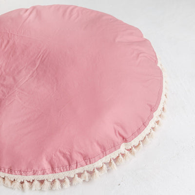 Minicamp Large Floor Cushion With Tassels In Rose-minicamp-Yes Bebe