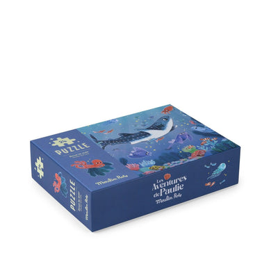 Glow-In-The-Dark Puzzle Under The Sea - Les Aventures de Paulie (24 Pieces)-Puzzles-Moulin Roty-Yes Bebe