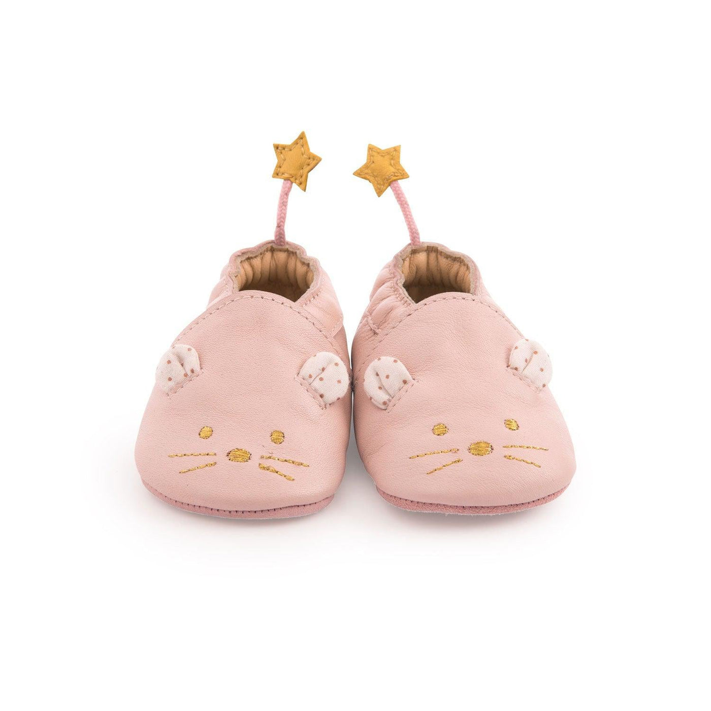 Pink Leather Slippers - Il Était Une Fois-Baby Shoes-Moulin Roty-Yes Bebe