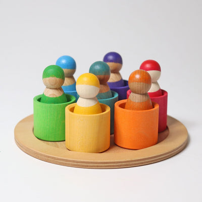 Seven Friends in Bowls & Colourful House-Toy & Book Bundles-Grimm's-Yes Bebe