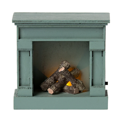 Mouse Fireplace-Dollhouse Accessories-Maileg-Blue-Yes Bebe