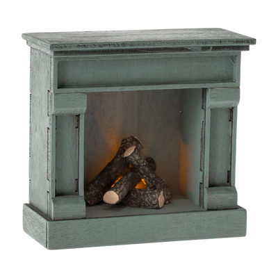 Mouse Fireplace-Dollhouse Accessories-Maileg-Blue-Yes Bebe