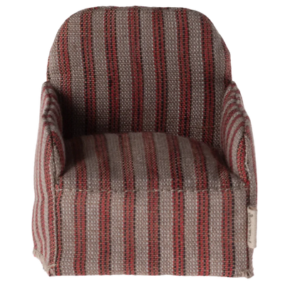 Mouse Chair-Dollhouse Accessories-Maileg-Red Stripe-Yes Bebe