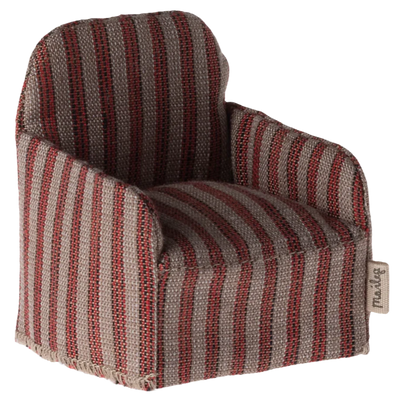 Mouse Chair-Dollhouse Accessories-Maileg-Red Stripe-Yes Bebe