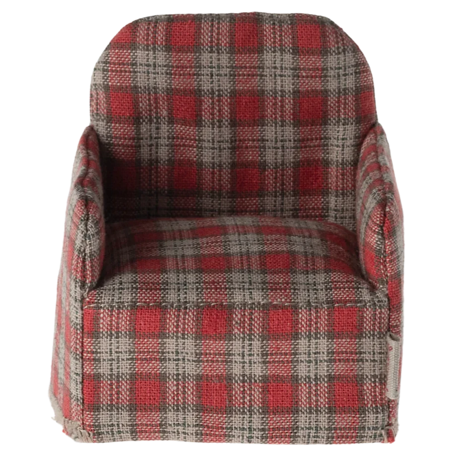 Mouse Chair-Dollhouse Accessories-Maileg-Red Stripe-Yes Bebe